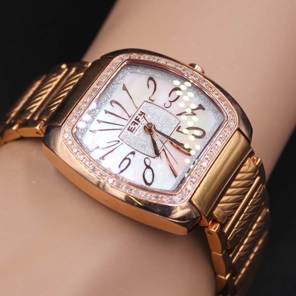Gold Diamond White Dial Unisex Watch main image 7